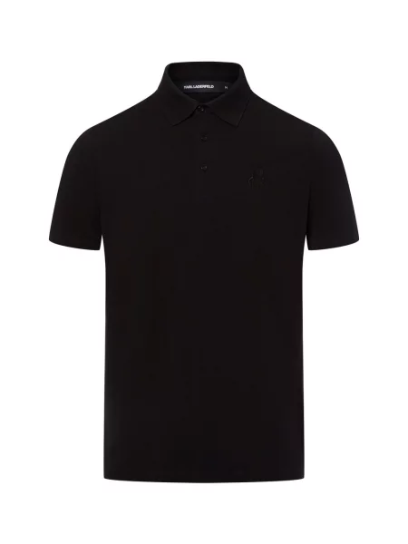 Karl Lagerfeld polo gładki czarny