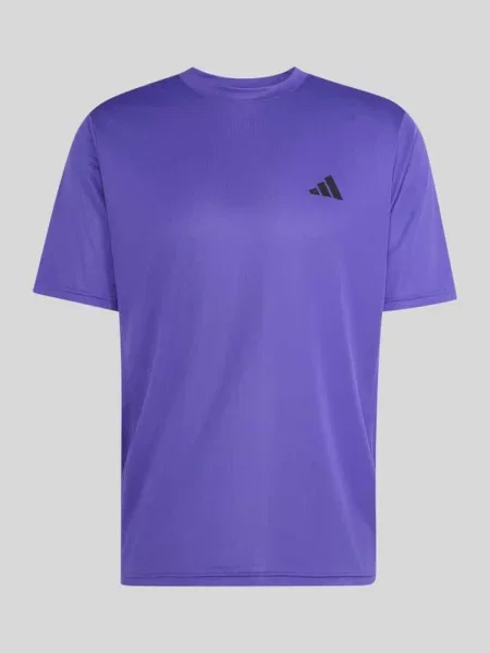T-shirt sportowy o kroju regular fit z nadrukiem z logo Adidas Training fioletowa