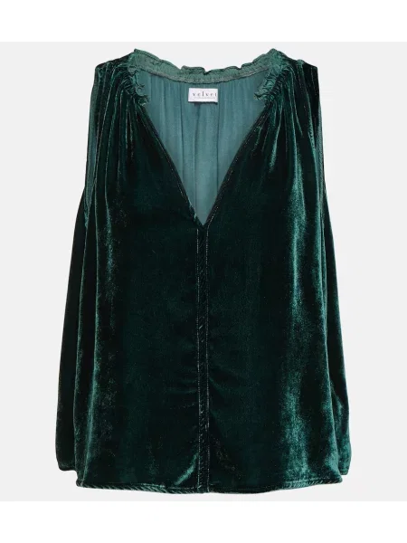 Top Velvet de catifea verde
