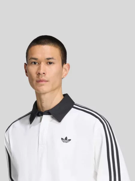 Koszulka rugby o kroju regular fit z czystej bawełny z wyhaftowanym logo Adidas Originals biała