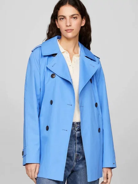 Короткий тренч Tommy Hilfiger блакитний