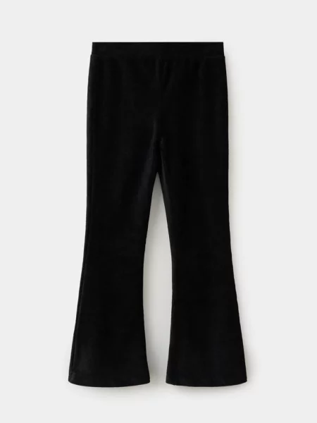 Legginsy flare ze sztruksu Dzieci lata MANGO KIDS czarny