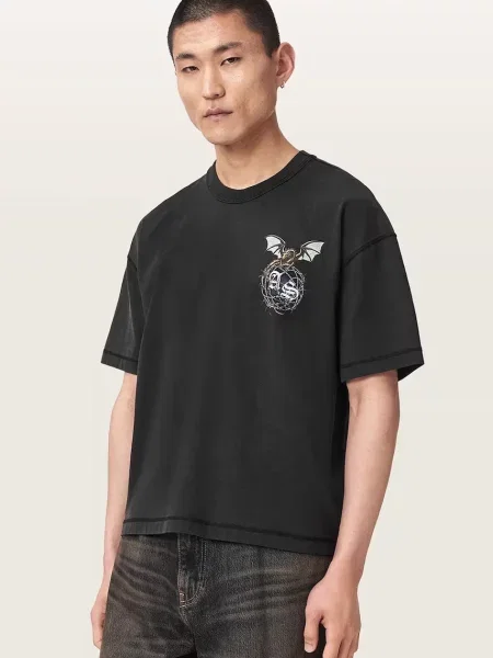 AllSaints tričko pánske WYVERN čierna