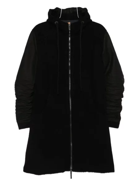 Palton Layer Zero cu dungi cu glugă negru