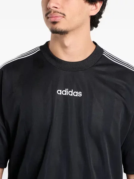 Бягане тениска Adidas с леопардов принт от джърси черно