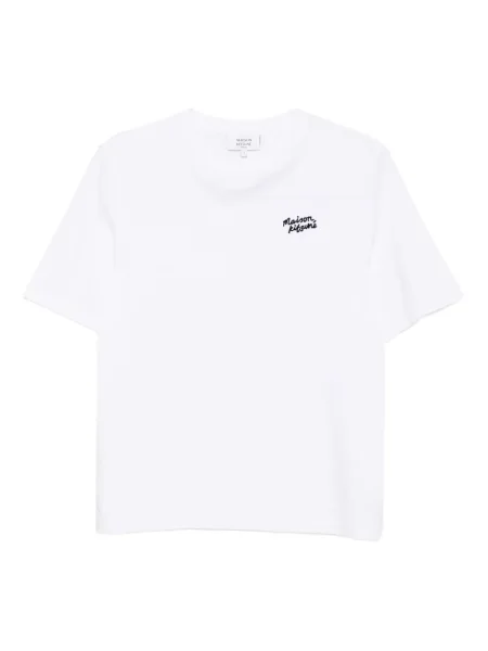 Tricou Maison Kitsune cu broderie alb