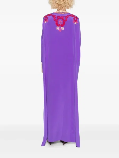 Rochie maxi Pucci cu broderie de mătase de costum violet