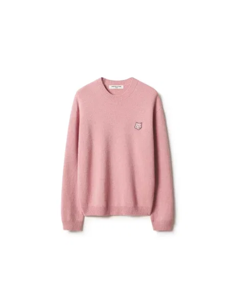 Sweter Maison Kitsune wełniany różowy