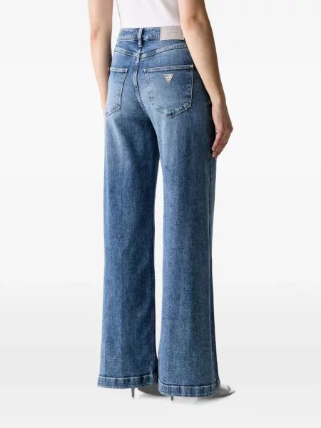 Blugi Guess cu autograf albastru
