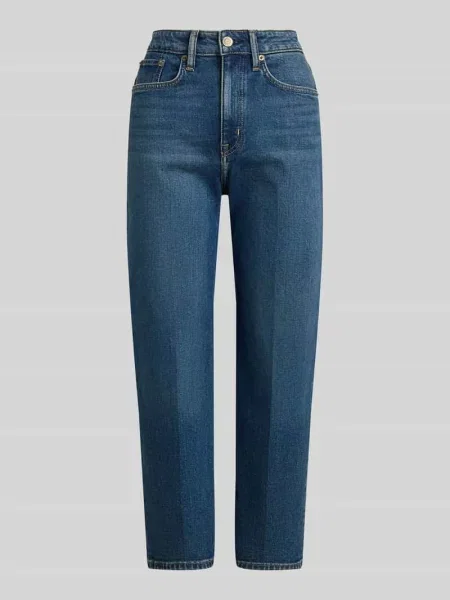 Jeansy o kroju straight fit z kantą Lauren Ralph Lauren niebieskie