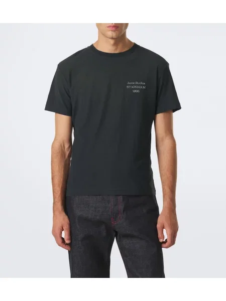 Tricou Acne Studios din jerseu cu autograf negru