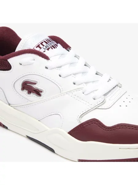 Lacoste Skórzane Tenisówki Lineshot Signature Heel białe