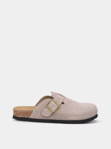 Замшевые сабо Braska бежевые