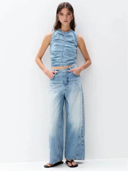 Pull&Bear Top farmer kék