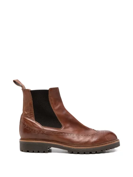 Brogues Eleventy din piele maro