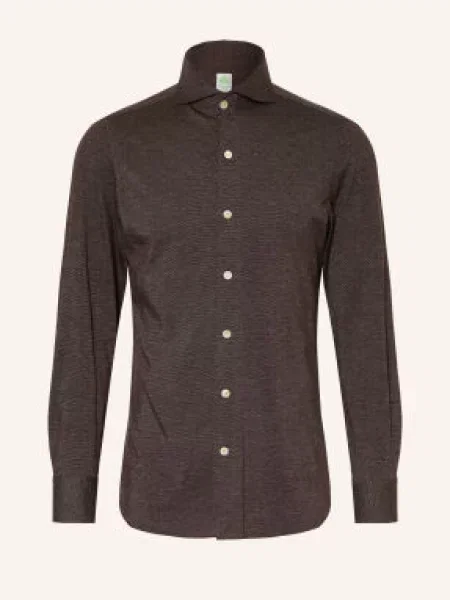 Finamore Košile Toronto Sergio Slim Fit tmavě hnědá