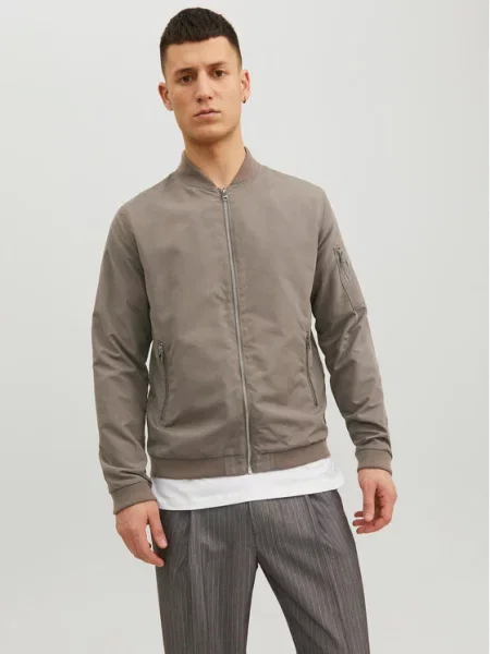Jack&Jones Bunda bomber Béžová Regular Fit hnědá