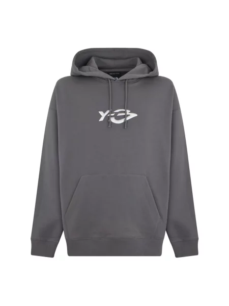 Bluza z kapturem Y-3 z kapturem szara