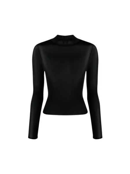 Golf bluzka Courreges skórzana czarna