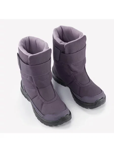 Buty turystyczne dla dzieci Quechua Warm zapinane na rzep wodoodporne fioletowe