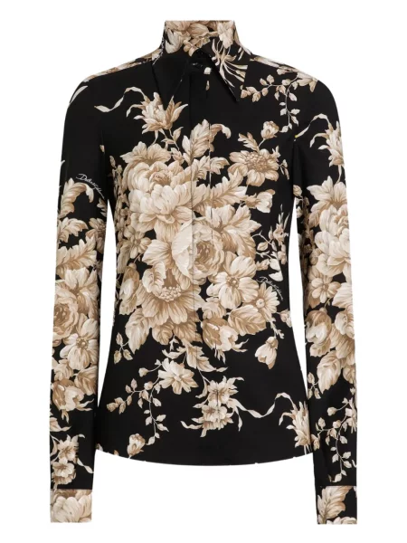 Cămașă Dolce & Gabbana cu model floral cu imagine negru