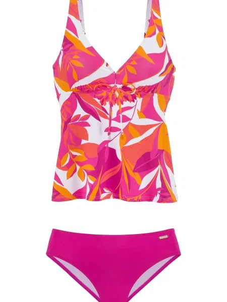 SUNSEEKER Costum de baie Tankini portocaliu mandarină / roz alb