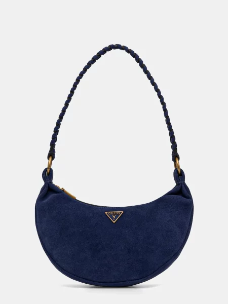 Велурена чанта Guess AMITA тъмносиньо