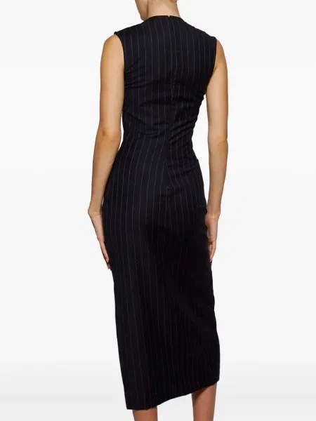 Rochie midi Burc Akyol cu dungi până la genunchi de costum albastru