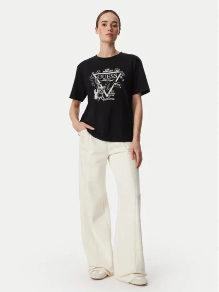 Guess T-Shirt μαύρο