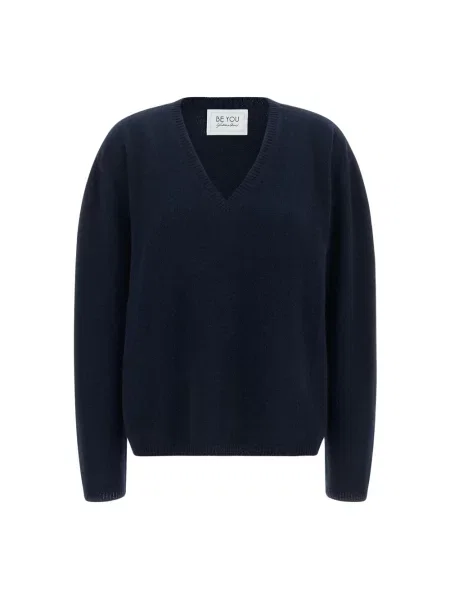 Sweter Be You z kaszmiru niebieski