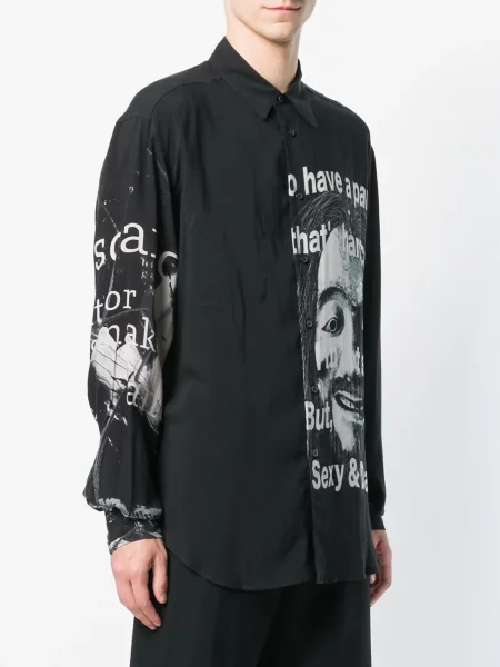 Cămașă Yohji Yamamoto cu imagine negru
