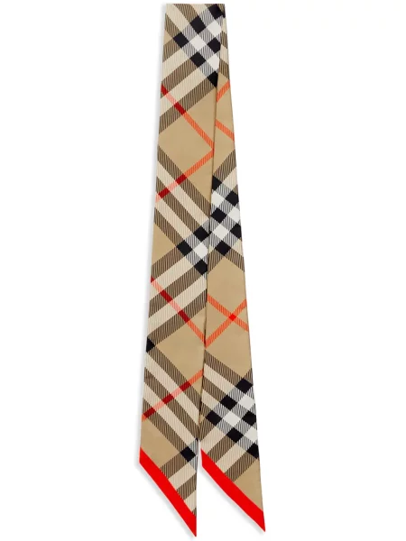 Μεταξωτός καρό κασκόλ Burberry