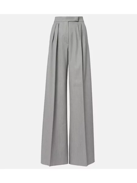 Pantaloni Max Mara de lână gri