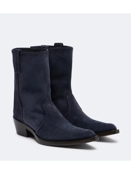 Botine Khaite din piele de căprioară albastru