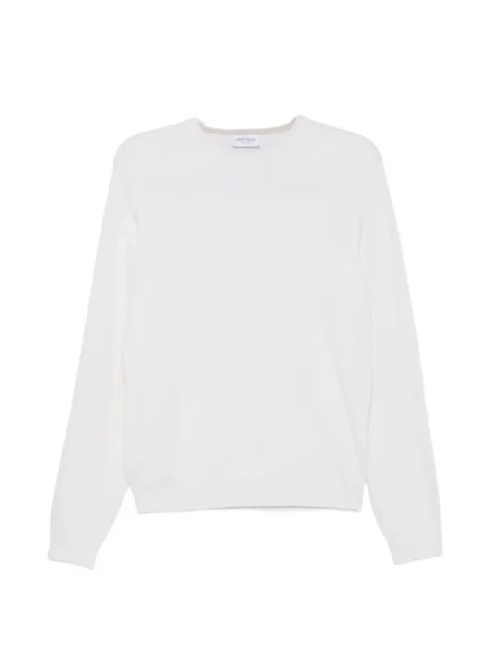 Pulover Heritage tricotate cu decolteu rotund alb