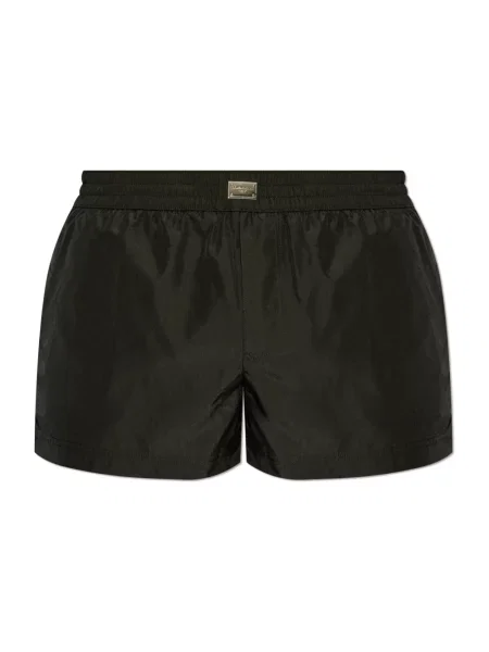 Krótkie kąpielówki Dolce And Gabbana z logo czarne