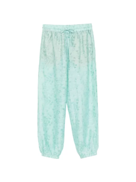 Pantaloni Christopher Esber din jacard verde