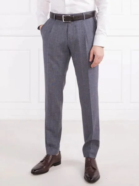 BOSS BLACK Pantaloni cu adaos de lână negru