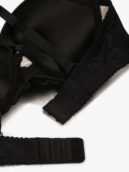 Sutien Push Up cu Dantelă Negru-Bej Bliffa negru
