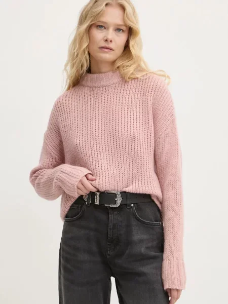 Volnen pulover HUGO roza