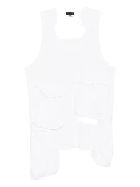 Vestă Comme Des Garcons Homme Plus cu buzunare cu clapetă alb