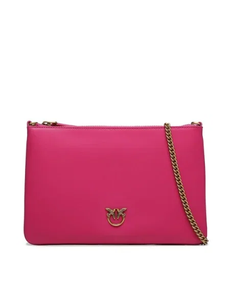 Кожена чанта Pinko розово