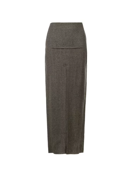 Fustă midi Rick Owens cu talie înaltă gri