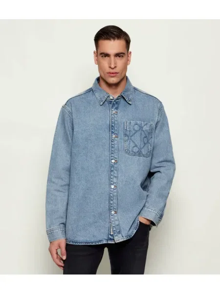Calvin Klein Jeans De blugi cămașă | Oversize fit albastru