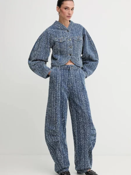 Rotate spodnie 0 szerokie high waist niebieski