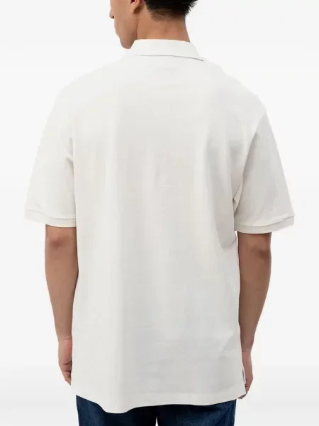 Tricou polo Hugo cu autograf alb