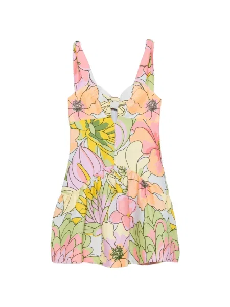 Rochie mini Farm Rio cu model floral cu imagine albastru