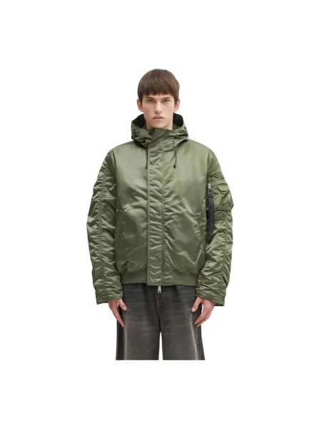 Kurtka bomber Alpha Industries z kapturem zielony
