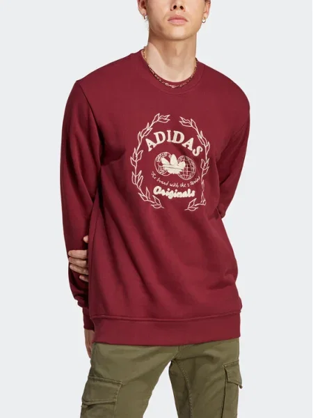 Hanorac crewneck Adidas roșu