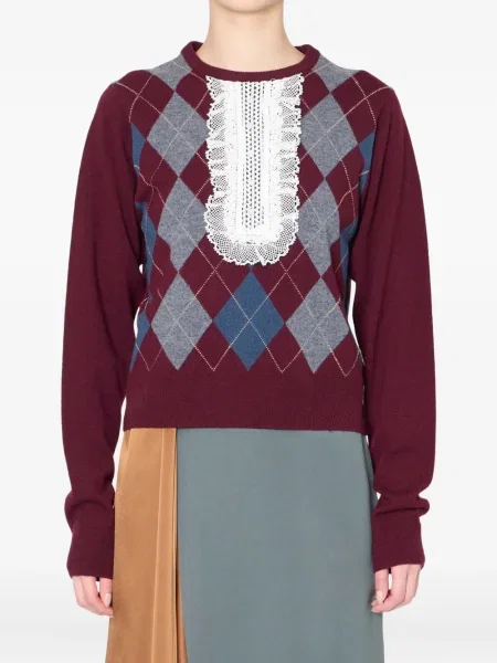 Pulover Kolor din dantelă roșu